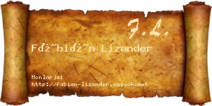 Fábián Lizander névjegykártya